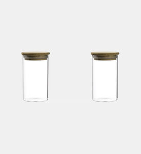 Home Deco and More Borosilicate Glass Jar Set, Light-brown, 6.7x6.7x10.6-cm, Packshot View
