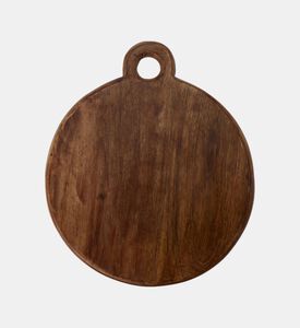 Home Deco and More Natural Wood Round Plate, Brown, 25x29-cm, Packshot View