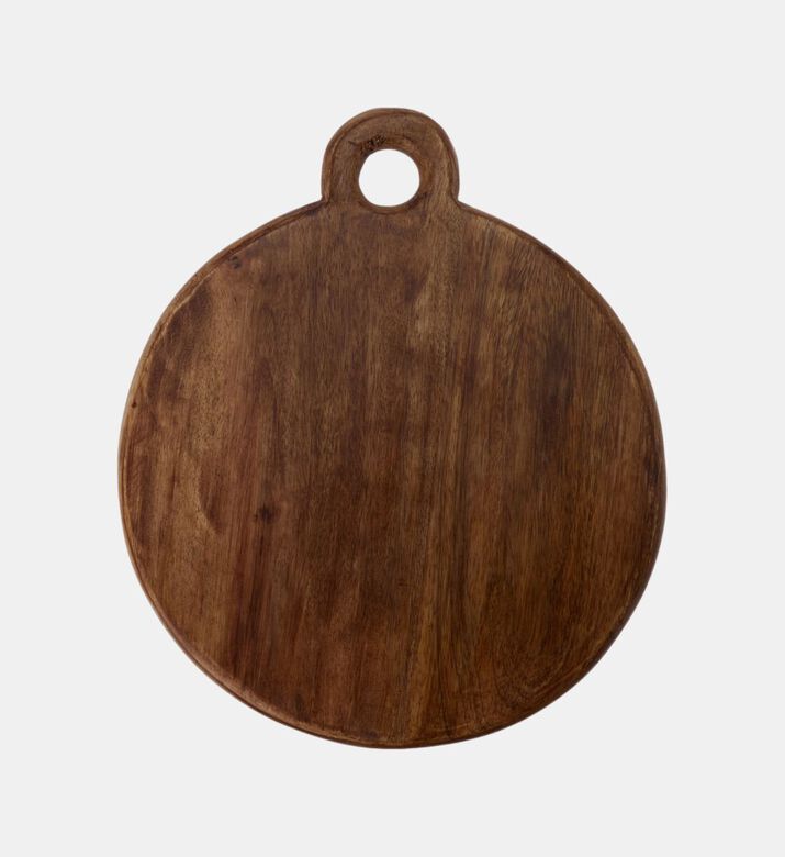Home Deco and More Natural Wood Round Plate, Brown, 25x29-cm, Packshot View