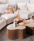 Mari Travertine Top Coffee Table