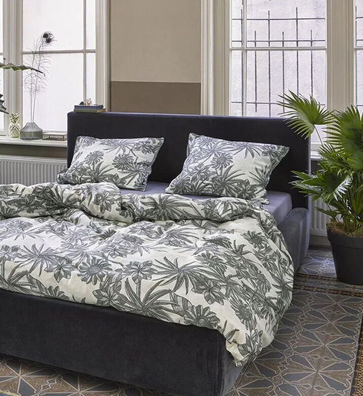 Essenza Nya Cotton Satin Bed Set, Grey, 140x220-cm, Packshot View