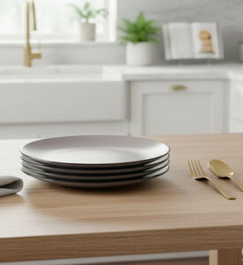 Home Deco and More Happy Stoneware Dinner Plate 4-piece Set, Packshot View