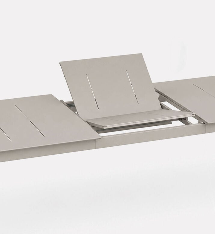Home Deco and More Laser-cut Aluminum Extension Dining Table, Taupe, Packshot View