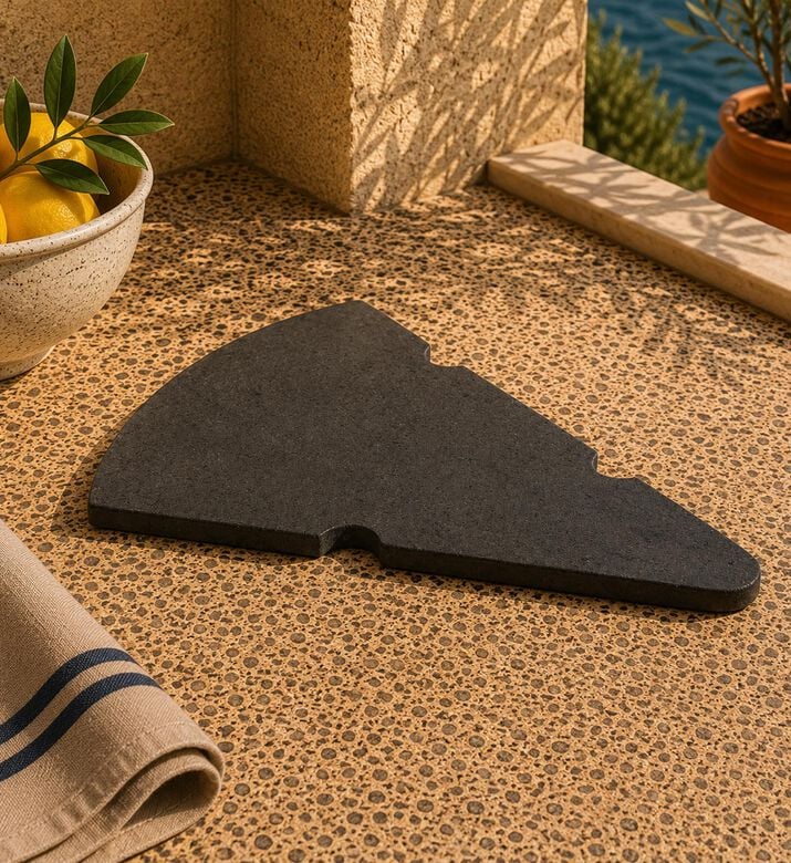 Marble and Beyond Cheese-shaped Porcelain Serving Board, Packshot View