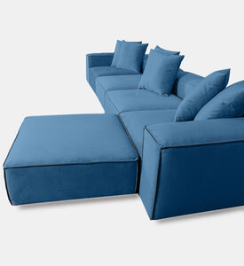 Home Deco and More Fillmore Velvet Corner Sofa, Blue, Packshot View