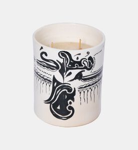 Nour Bougie Arabia Ceramic Pot Candle, White, 12-cm, Packshot View