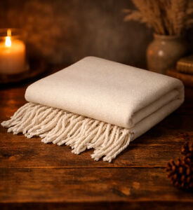 Home and Styling Plaid-textured Fringes Blanket, Packshot View