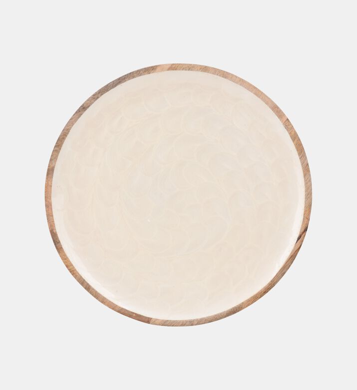 Home Deco and More Plate Mango Wood, Beige, 30-cm, Packshot View