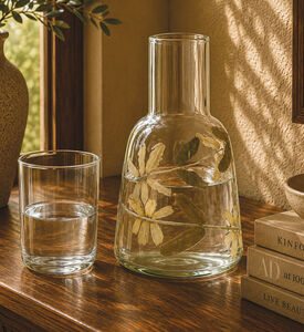 Home Deco and More Flower-print Cylindrical-shape Bottle, Packshot View