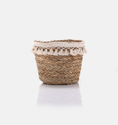 Straw Fringes Baskets 2-piece Set