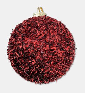 Shishi Tinsel Ball Ornamment, Red, 10-cm, Packshot View