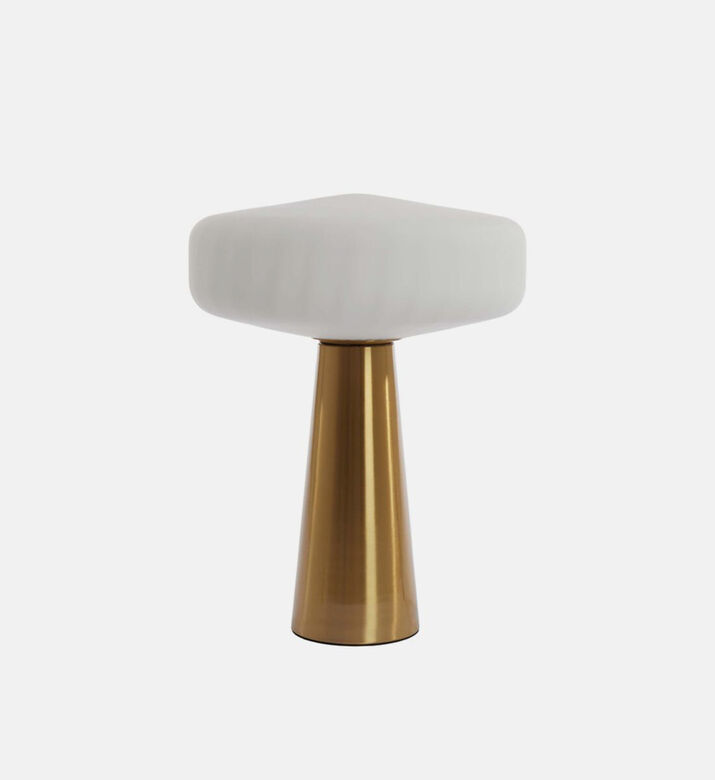 Light and Living Pleat Glass Table Lamp, 40x53-cm, White, Packshot View