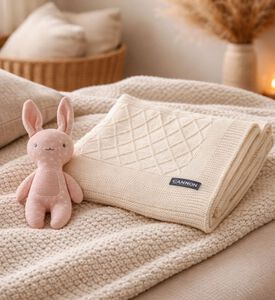 Cannon Nursery Knitted Cotton Blanket Set, Packshot View