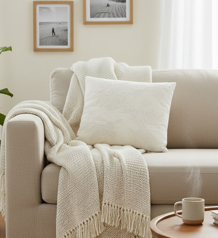 Home Deco and More Twig Front Cotton Velvet Pillow, Packshot View