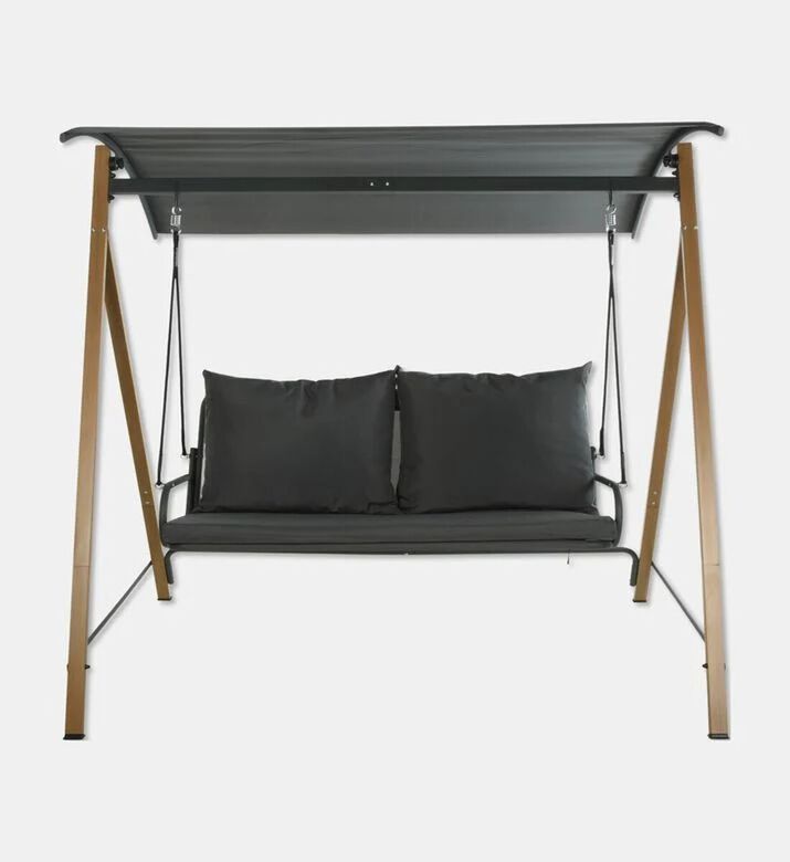 Home Deco and More Two-seater Swing Chair Canopy, Dark-grey, Packshot View