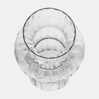 Three-layer Clear Glass Vase 15x15x31cm