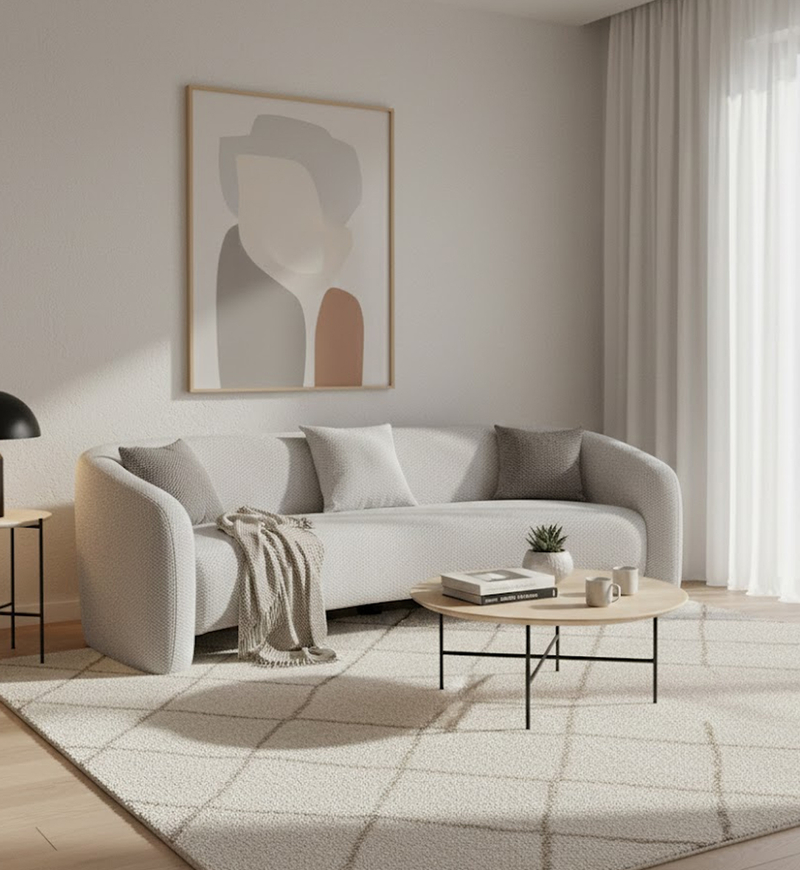 3-seater Rounded Design Sofa
