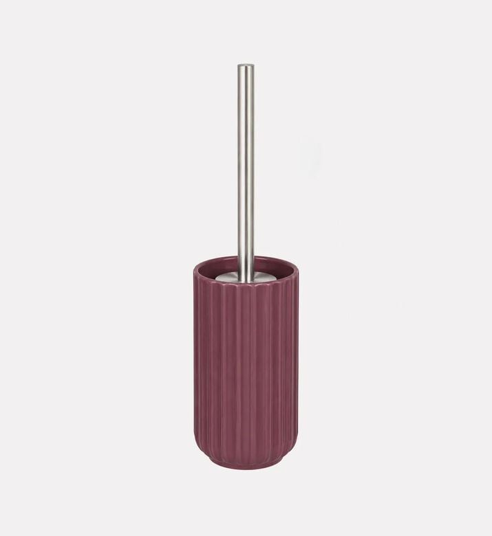 Home Deco and More Stoneware Ribbed Toilet Brush Holder, Purple, Packshot View