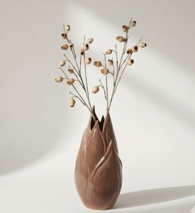 Light and Living Tulipan Tulip Shaped Vase, Camel, 20.5x18.5-cm, Packshot View