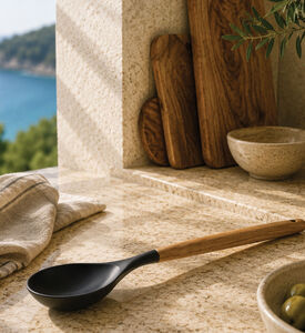 Excellent Houseware Pbt Acacia Handle Serving Spoon, Packshot View