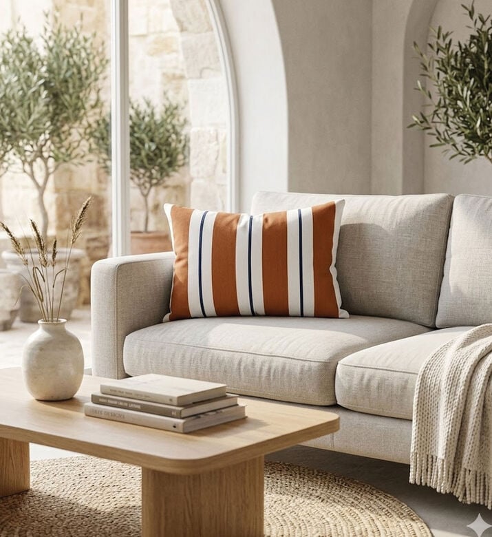 Home Deco and More Wide-stripe Rectangular Cushion, Packshot View