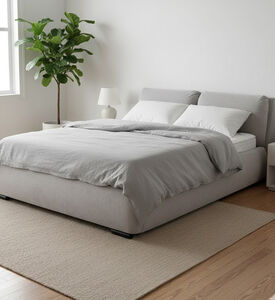 Home Deco and More Palima Upholstered Bed, Grey, 180x200-cm, Packshot View