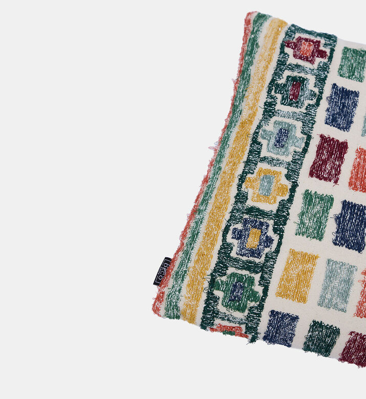 Home Deco and More Block Embroidered Printed Cushion, Packshot View