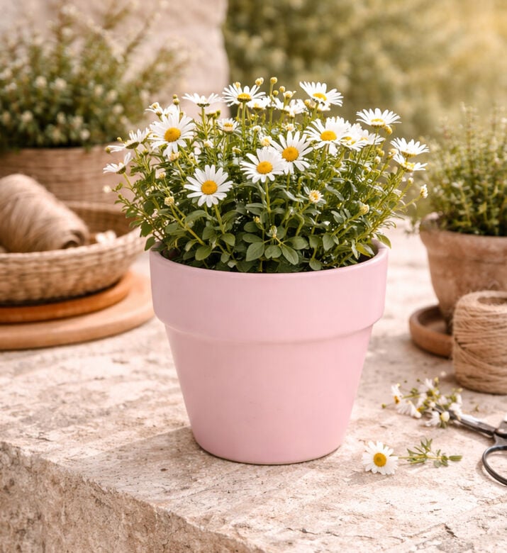 Home Deco and More Round Ceramic Plant Pot, Packshot View