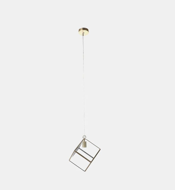 Light and Living Xavi Diamond Glass Hanging Lamp, Brown, 20x20x20-cm, Packshot View