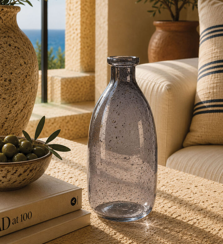 Home Deco and More Colored Glass Bottle, Black, Packshot View