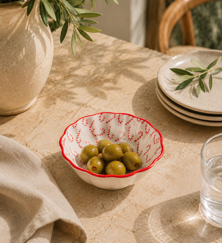 Home Deco and More Porcelain Festive Colors Snack Bowl, Packshot View