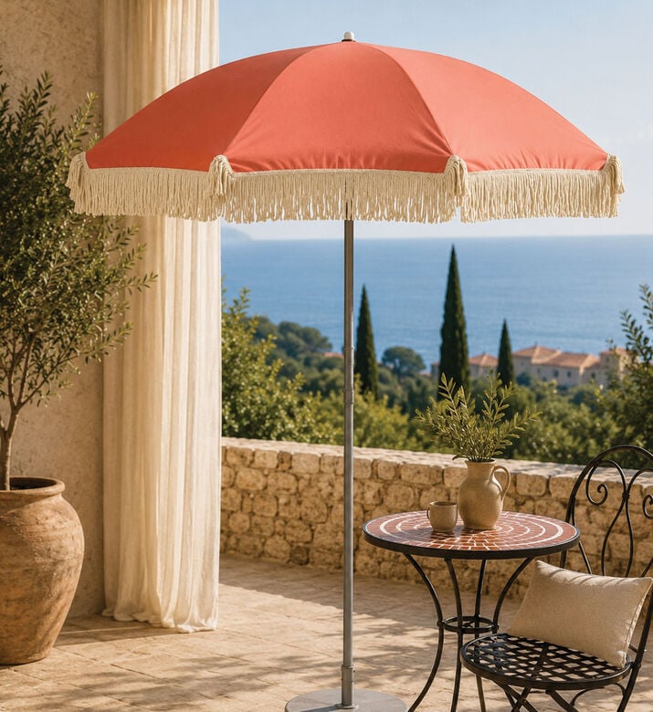 Home Deco and More Fringed Beach Umbrella, Packshot View