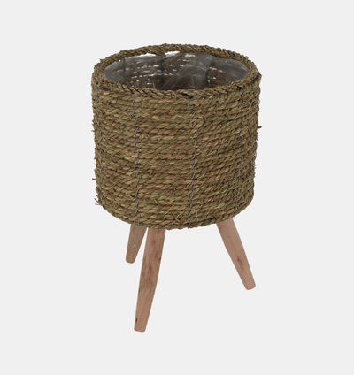 Natural Wood 3-piece Flowerpots Set