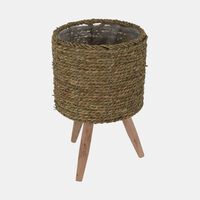 Natural Wood 3-piece Flowerpots Set