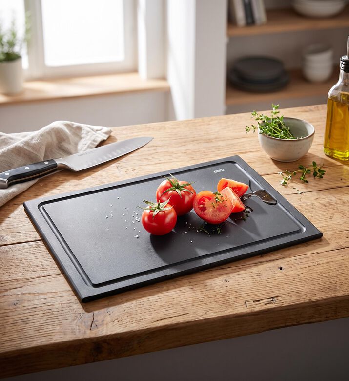 Gefu Slize Medium Juice Groove Chopping Board, Packshot View