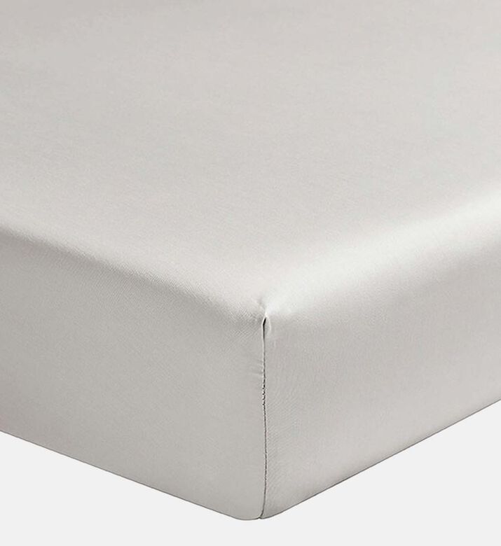 Home Deco and More Ory Cotton Fitted Sheet, Grey, 160x200-cm, Packshot View