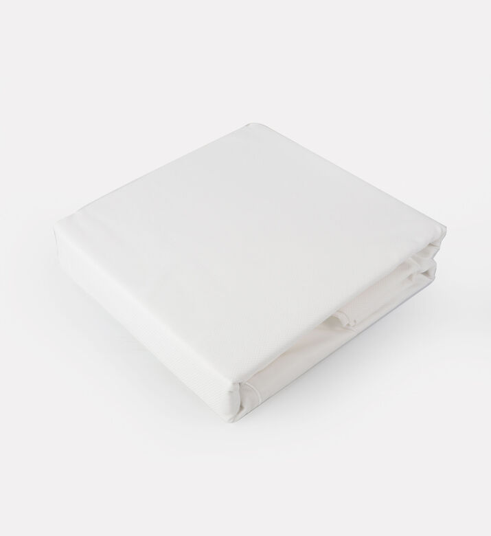 Home Deco and More Single Cotton Sateen Combed Microcheck Duvet Cover 4-piece Set, White, 120x200-cm, Packshot View