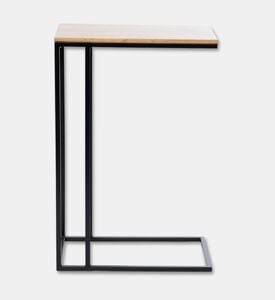 Home Deco and More Aston Wood Top Sofa Side Table, Black, 40x25-cm, Packshot View