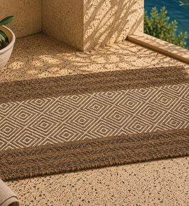 Home Deco and More Woven Recycled Cotton Striped Rug, Packshot View