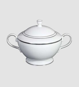Home Deco and More Silver-rimmed Porcelain Soup Tureen, Packshot View