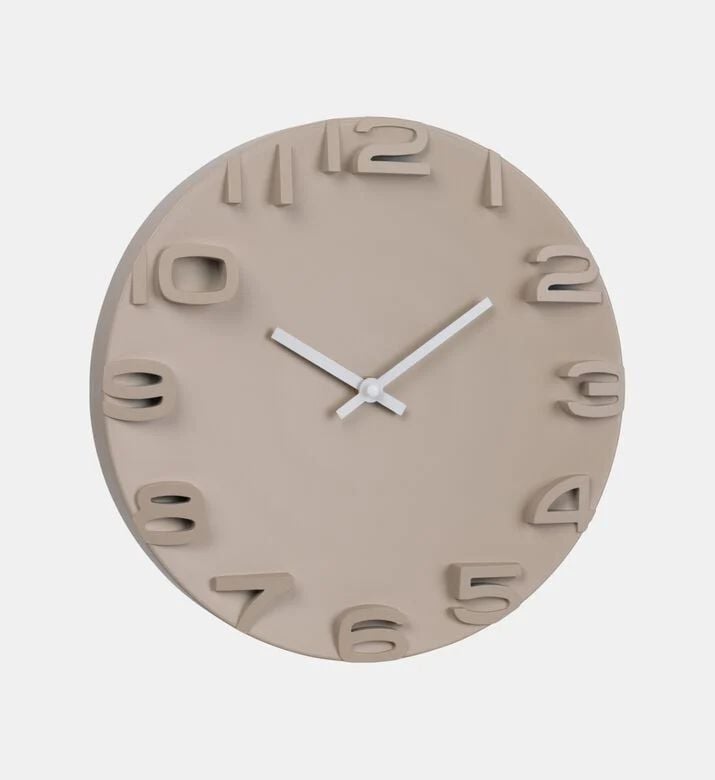 Home Deco and More Aluminum Wall Clock, Beige, Packshot View