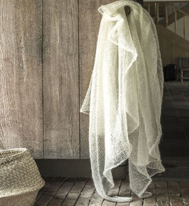 Alexandre Turpault Fafa Plain Side-fringes Throw, Off-white, 140x180-cm, Packshot View