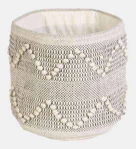 Deko and Co Tonka Cotton Basket, Black, 30x30-cm, Packshot View