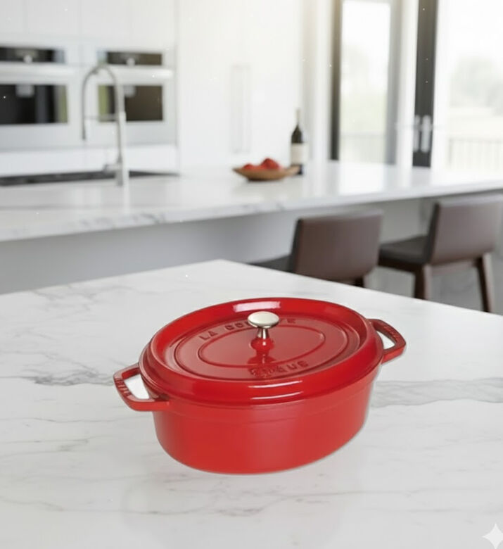 Staub Cocotte Oval Roaster, Red, 29-cm, Packshot View