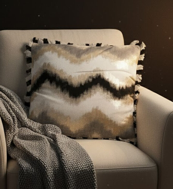 Home Deco and More Zeta Cotton Square Cushion, Packshot View