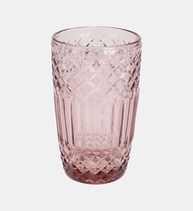 Excellent Houseware Engraved Drinking Glass, Pink, Packshot View