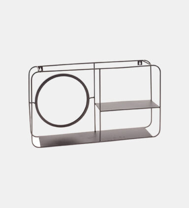 Mirror Two-shelves Wall Rack