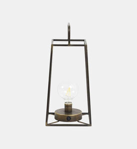 Light and Living Fauve Lantern Table Lamp, 17x17x37-cm, Brown, Packshot View
