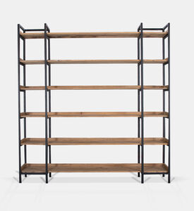 Home Deco and More Brooks Wide Shelf Pine Bookcase, Packshot View