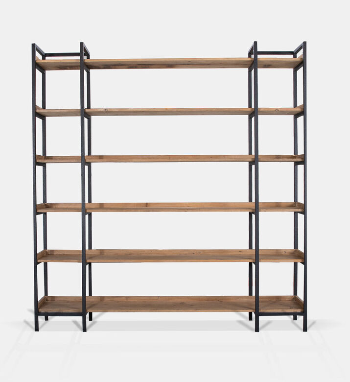 Home Deco and More Brooks Wide Shelf Pine Bookcase, Packshot View